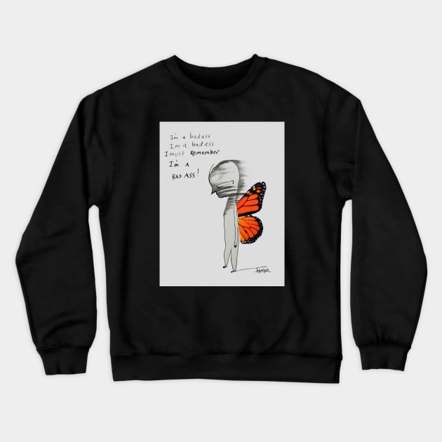 Bad Ass Crewneck Sweatshirt by Loui Jover 